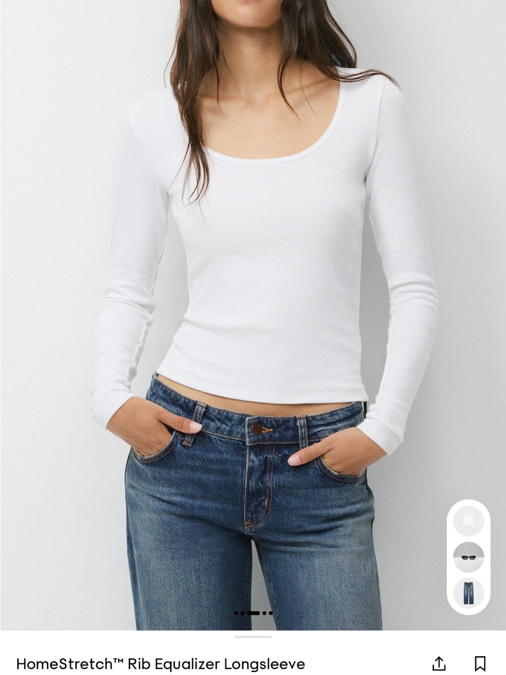 TNA Rib Equalizer Longsleeve scoop neck Top β White